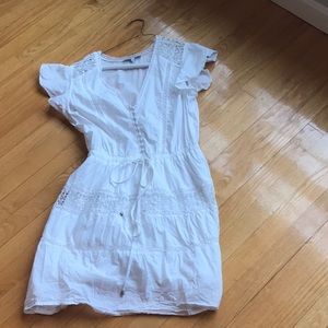 Heartloom cotton dress size small, ruffle sleeve and fully lined skirt